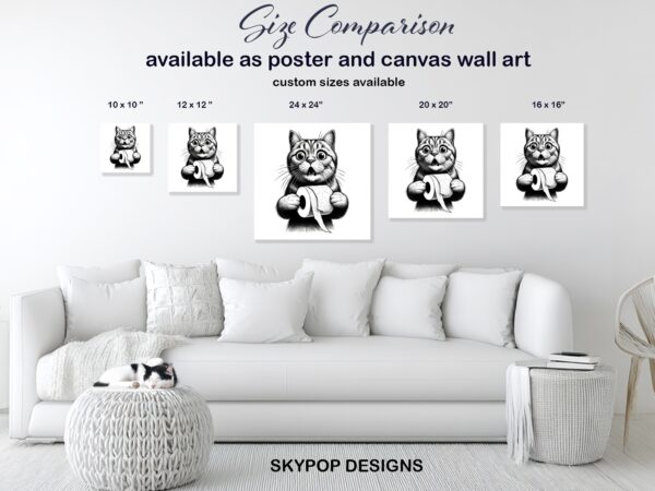 Cat Toilet Paper Art