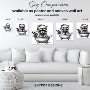 Raccoon Christmas Bath Art