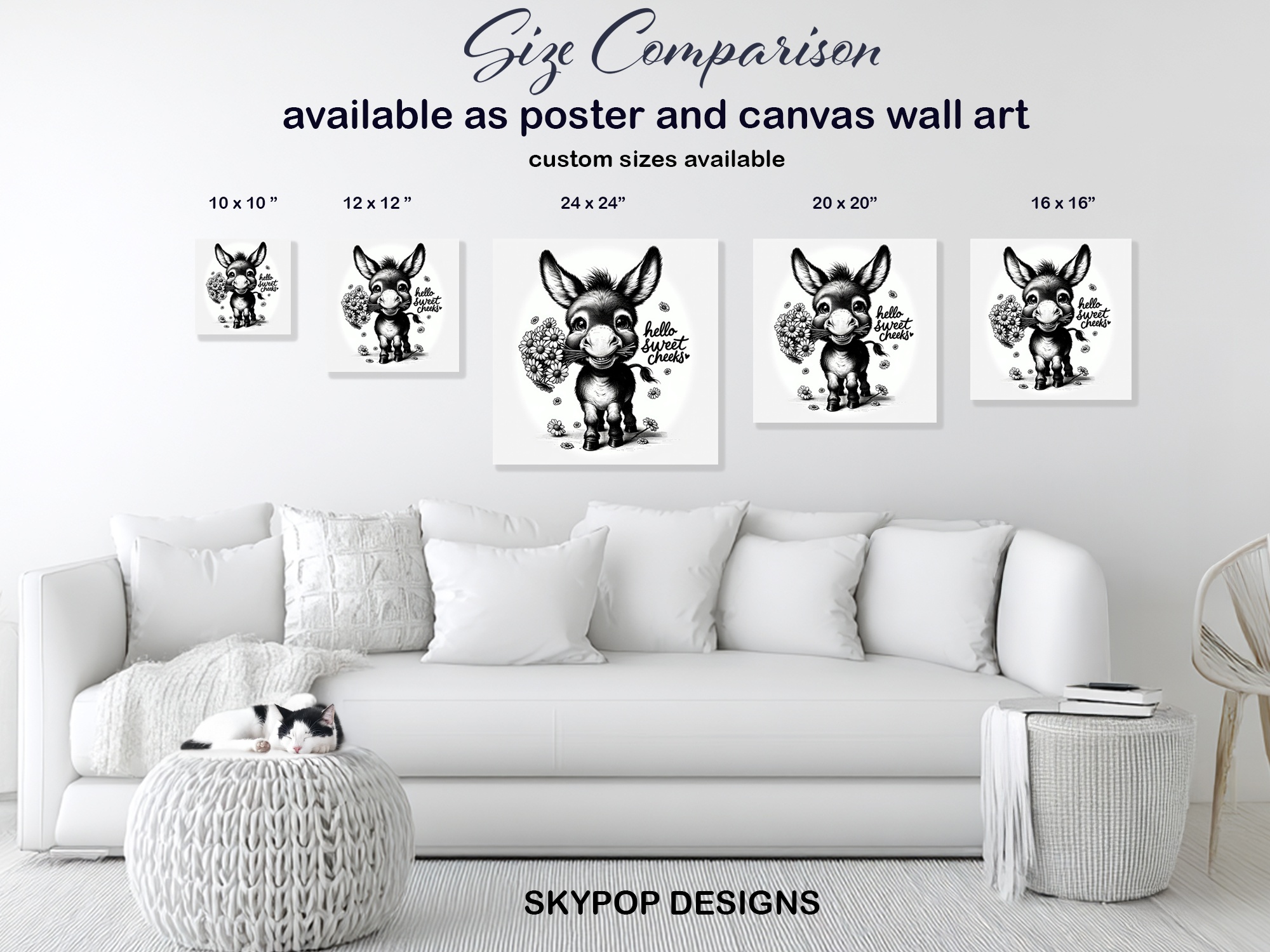 7.jpg Donkey Holding Flowers Art