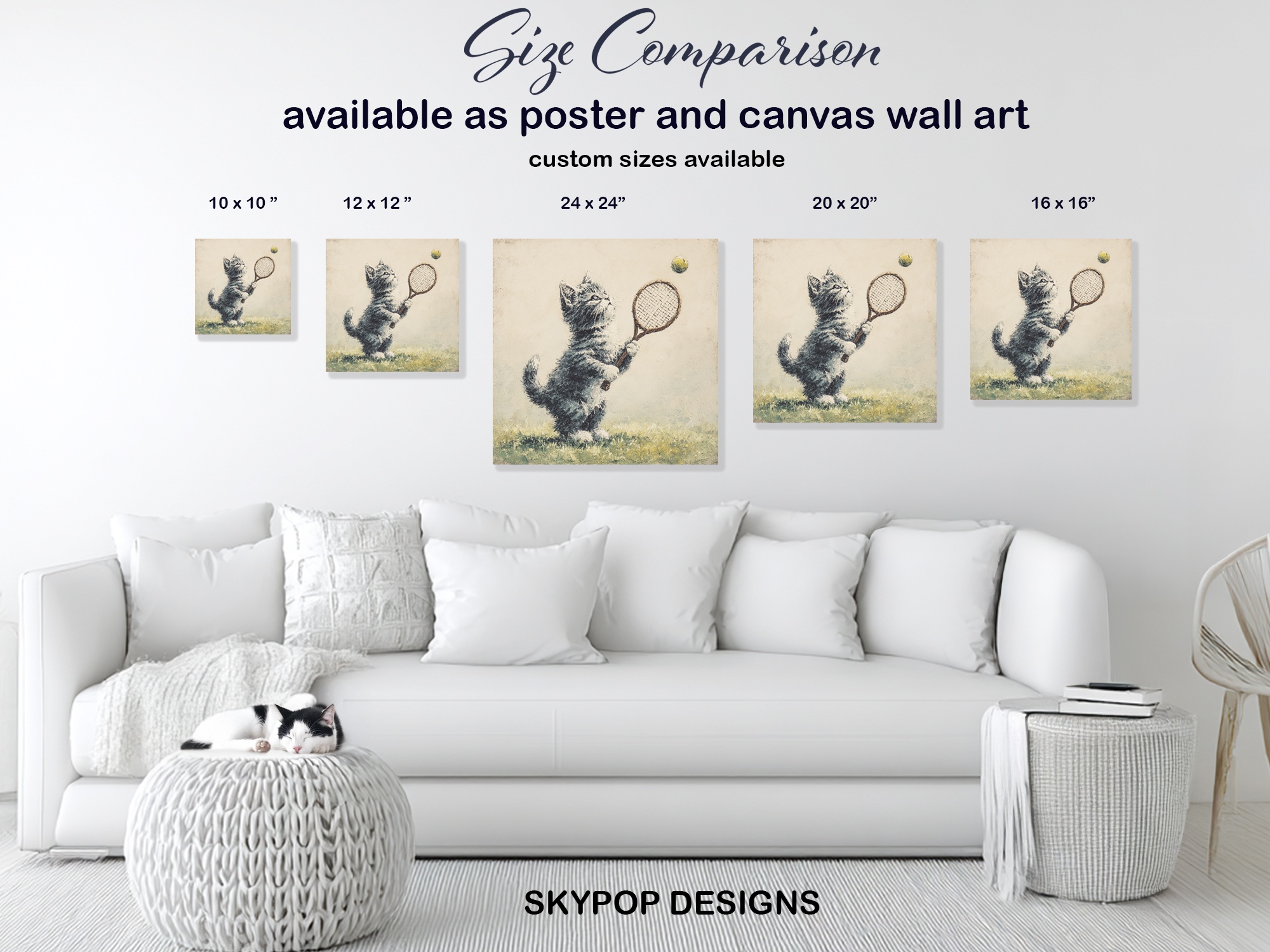 7.jpg Cat Tennis Wall Art