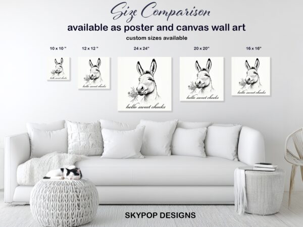 Donkey with Flowers Art