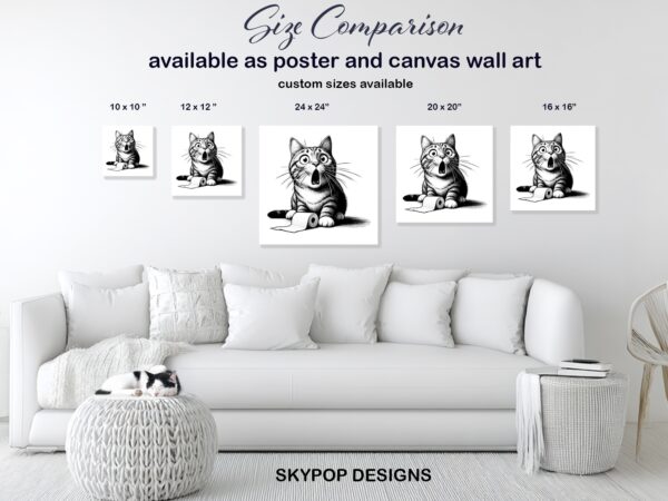 Cat Toilet Paper Disaster Art