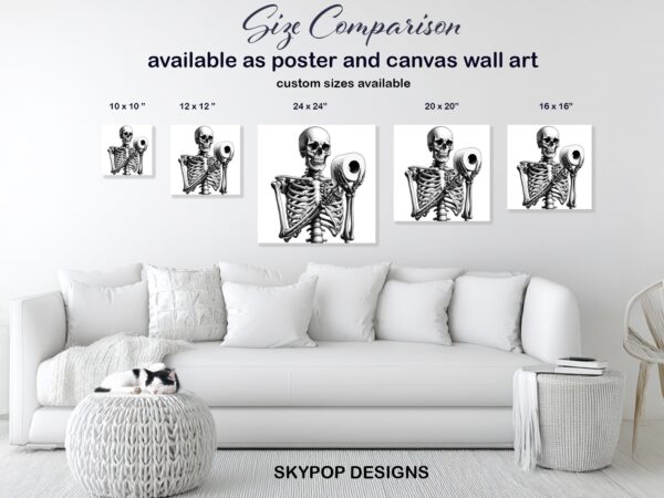 Skeleton Toilet Paper Art