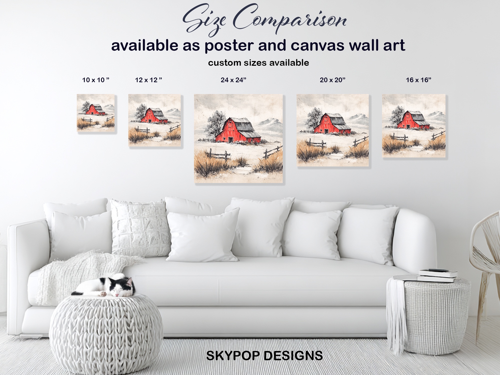 7.jpg Red Barn Landscape Art
