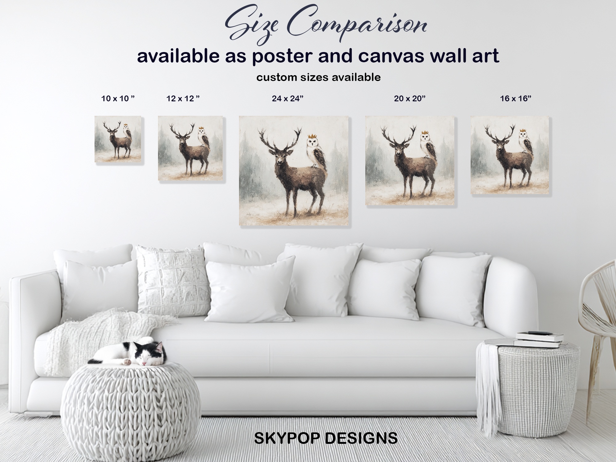 7.jpg Crowned Owl and Deer Art