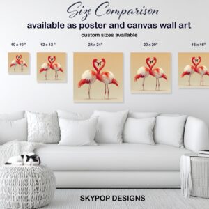 Flamingo Love Heart Art