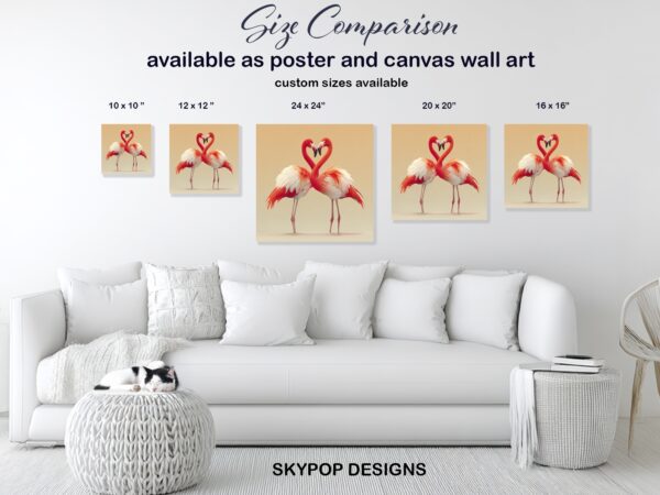 Flamingo Love Heart Art