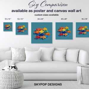 Colorful Fish School Art