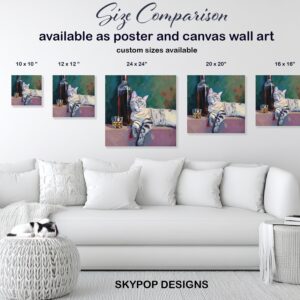 Cat and Wine Art