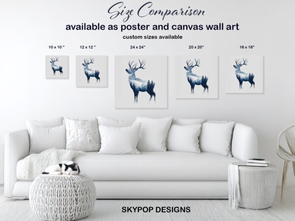 Deer Forest Silhouette Art