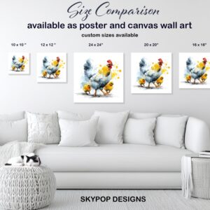 Rooster and Chicks Art