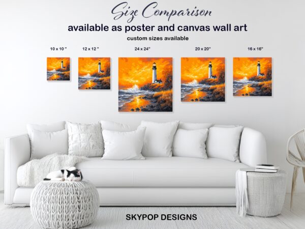 Lighthouse Sunset Art