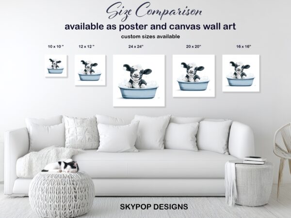 Cow Bath Time Art