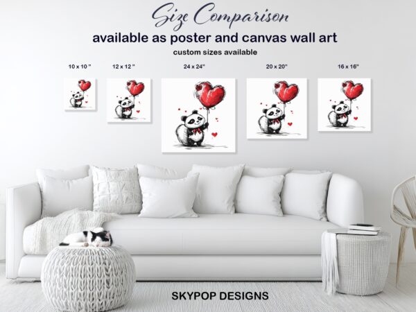 Panda Heart Balloon Art