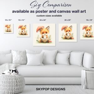 Fox Reading Book Art