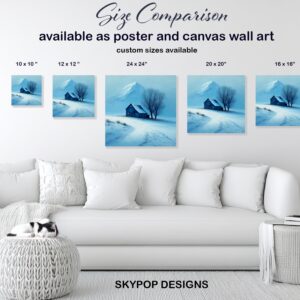 Snowy Barn Winter Landscape Art