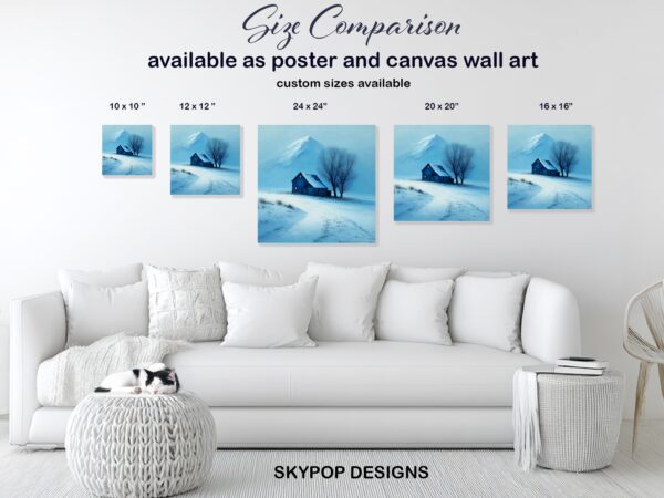 Snowy Barn Winter Landscape Art