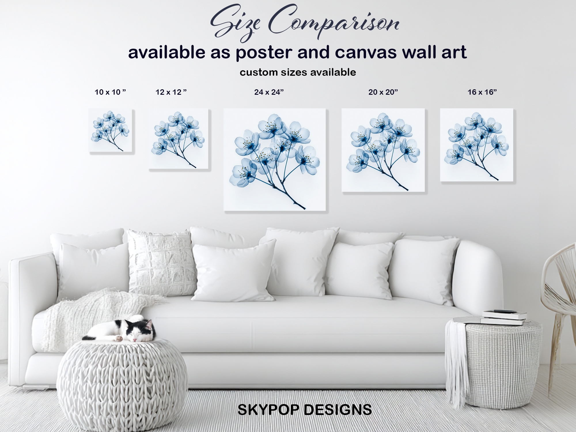 7.jpg Blue Cherry Blossom Art