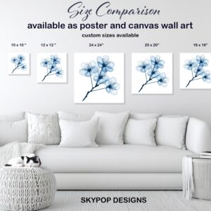 Blue Cherry Blossom Art