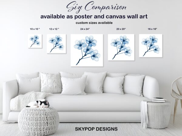 Blue Cherry Blossom Art
