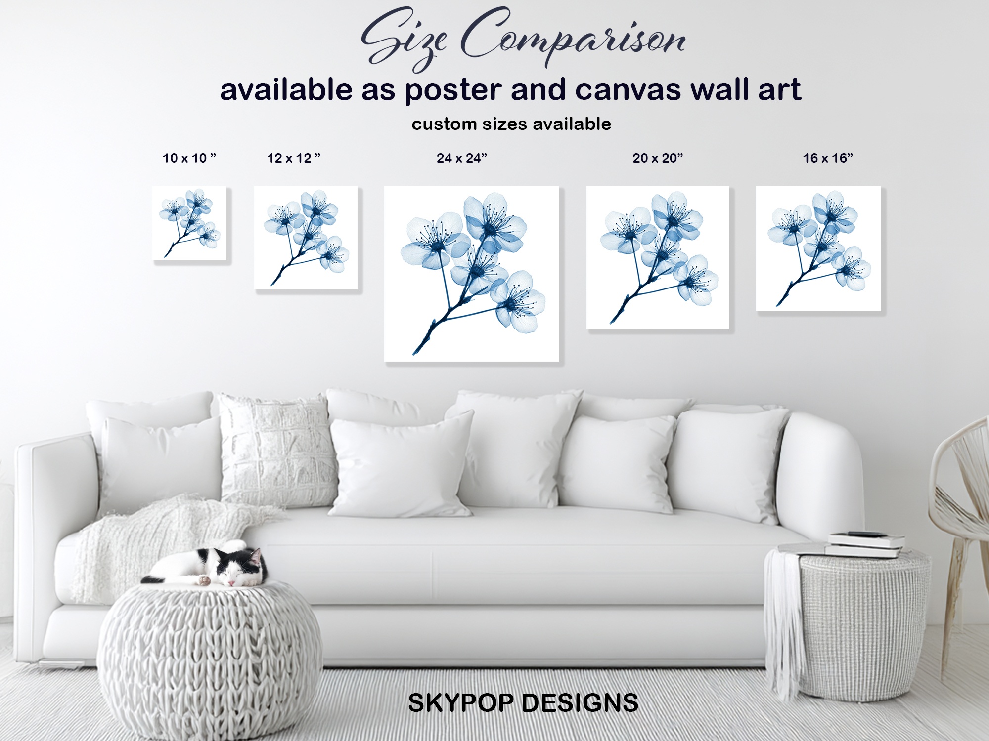 7.jpg Blue Cherry Blossom Art