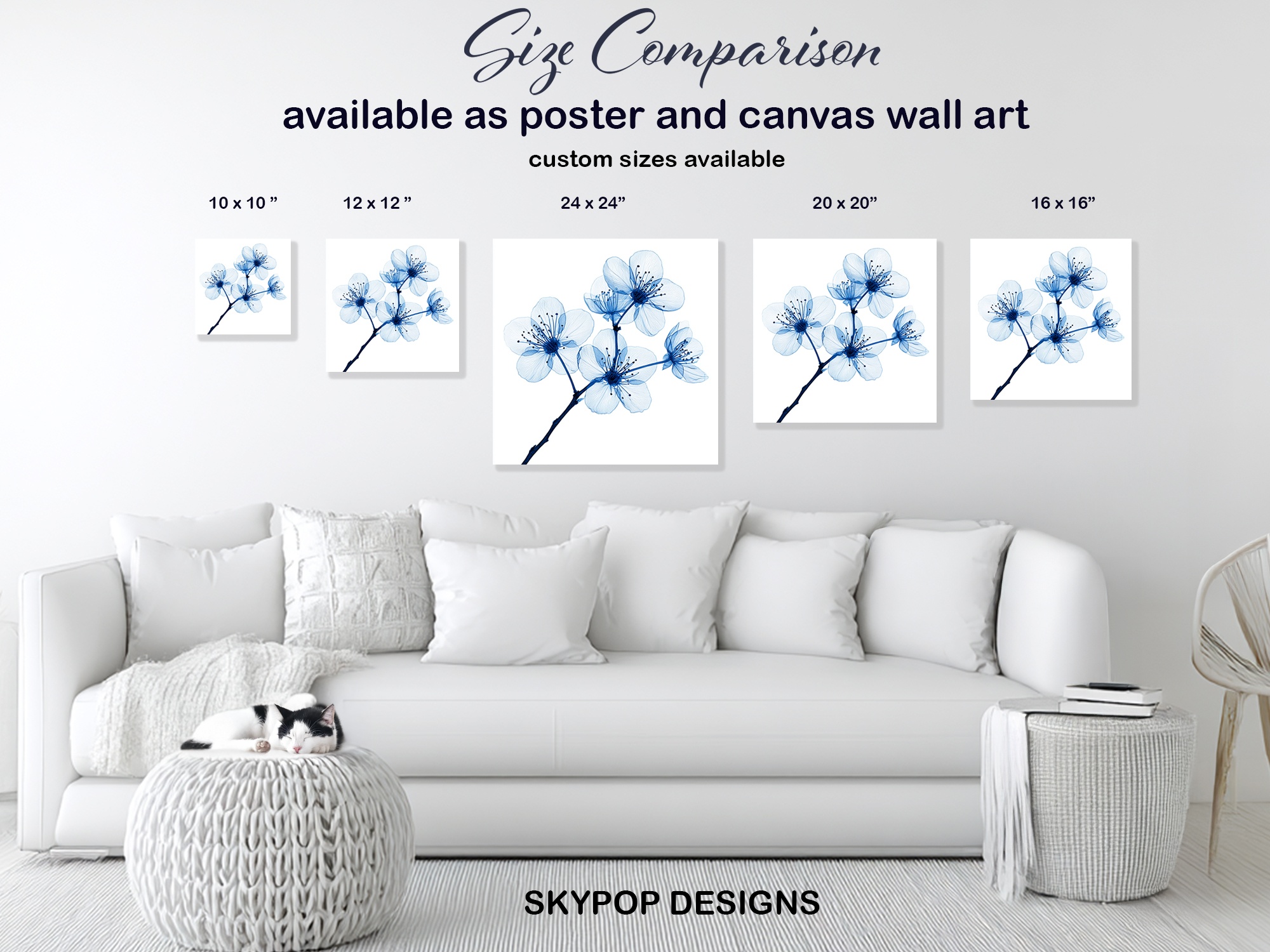 7.jpg Blue Cherry Blossom Art