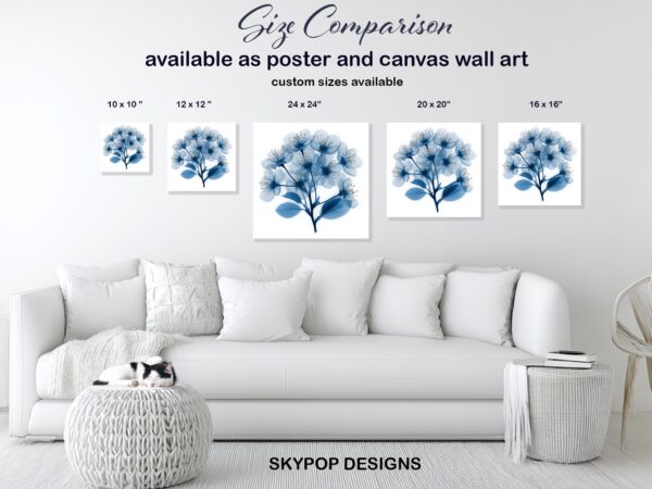 Blue Cherry Blossom Art