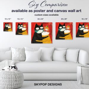 Hugging Cats Art