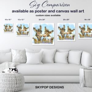 Donkey Friends Winter Art