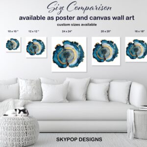 Blue and Gold Agate Art