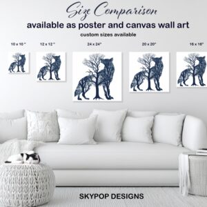 Wolf Tree Silhouette Art