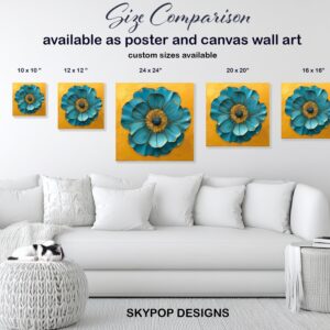 Turquoise Bloom Art