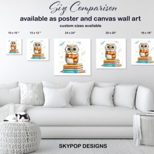 Owl Book Stack Art