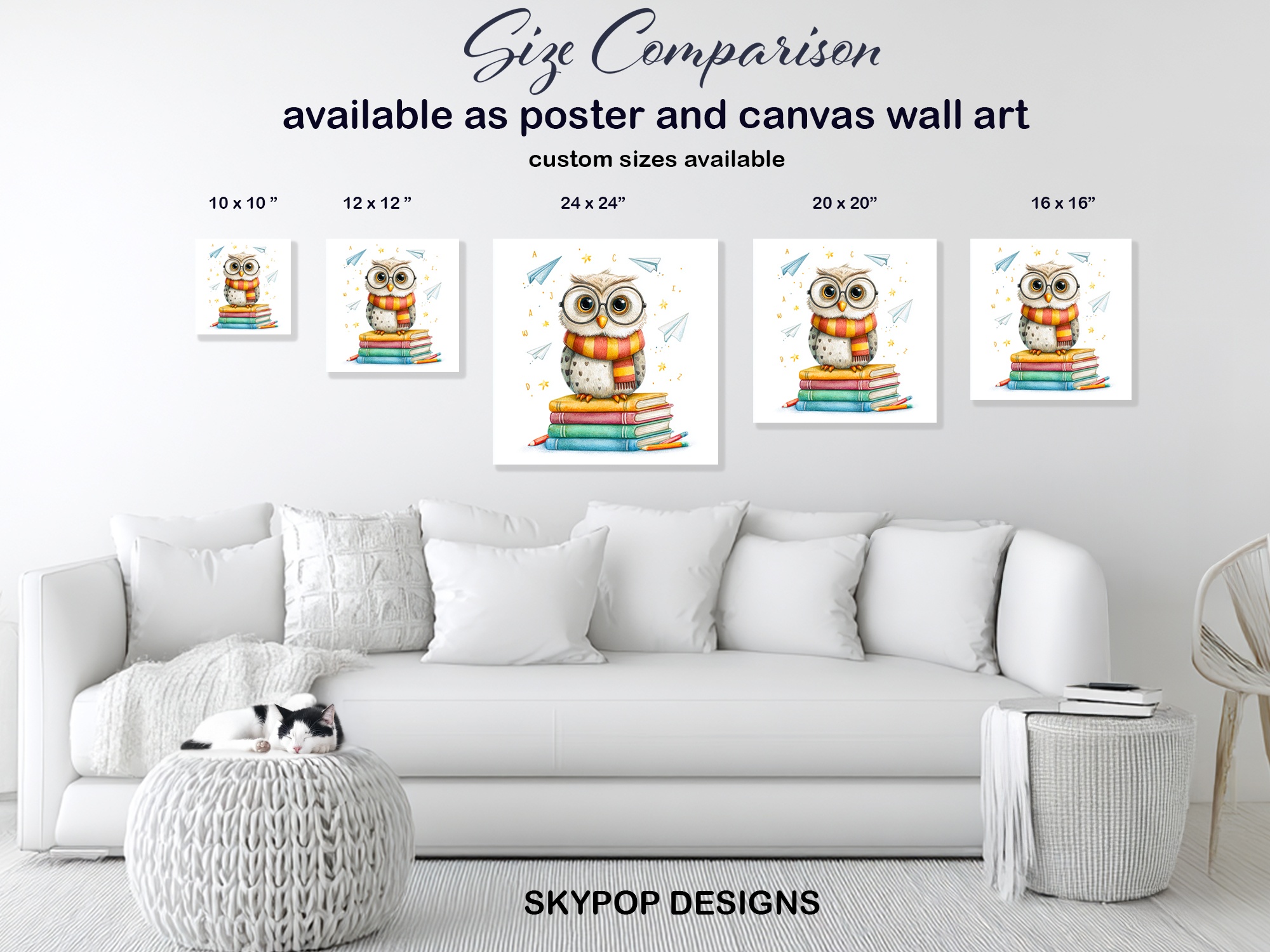 7.jpg Owl Book Stack Art