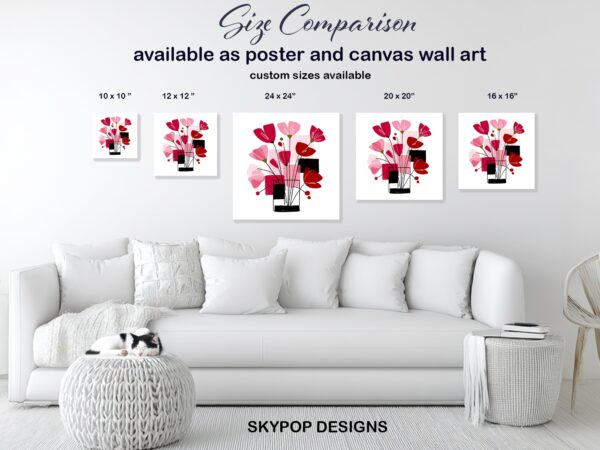 Modern Poppy Bouquet Art
