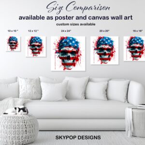 American Skull Flag Art