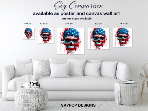American Skull Flag Art