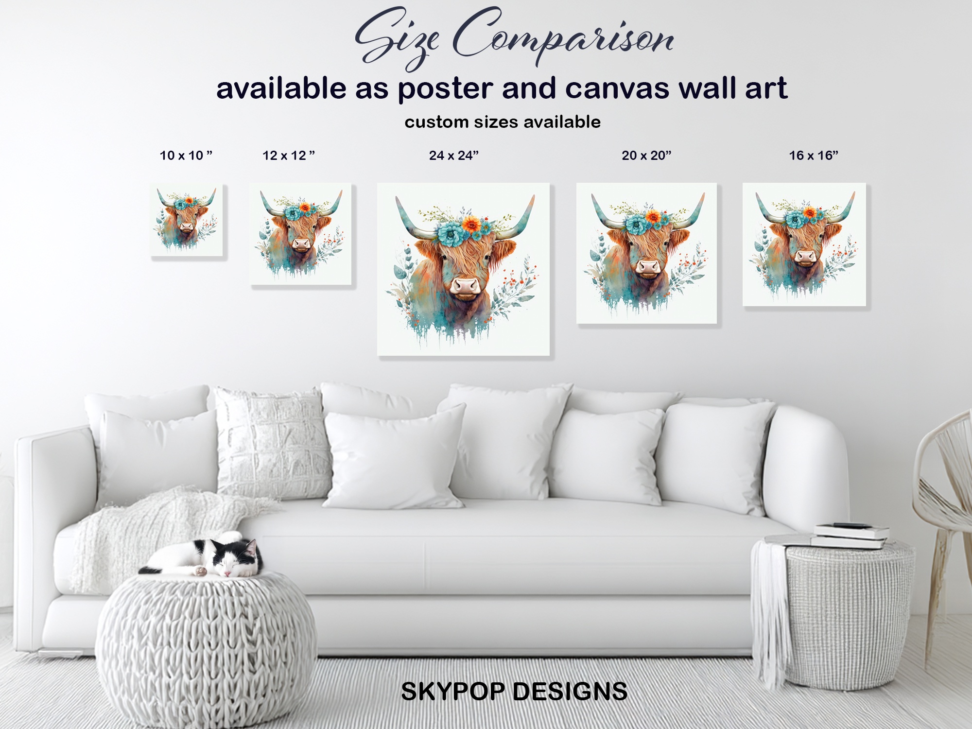 7.jpg Highland Cow Floral Crown Art