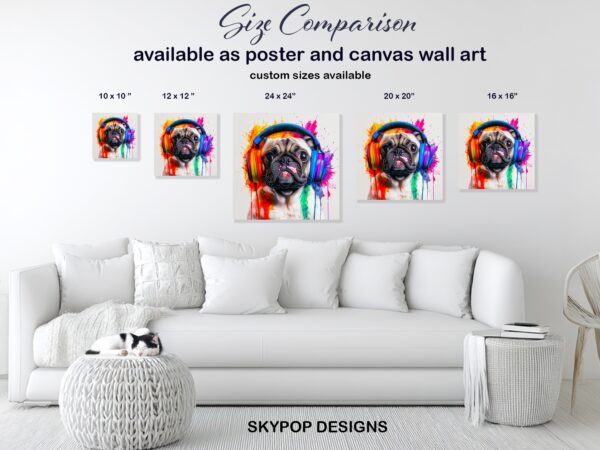 Colorful Pug Art