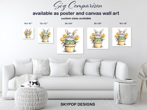 Bunny Flower Pot Art
