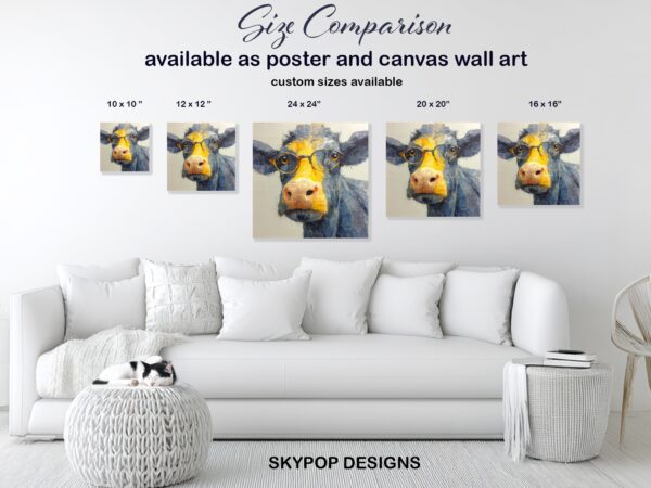 Cow with Glasses Art