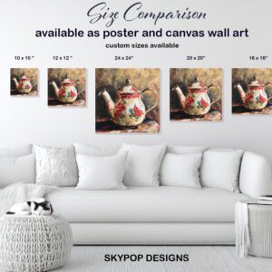 Vintage Floral Teapot Art