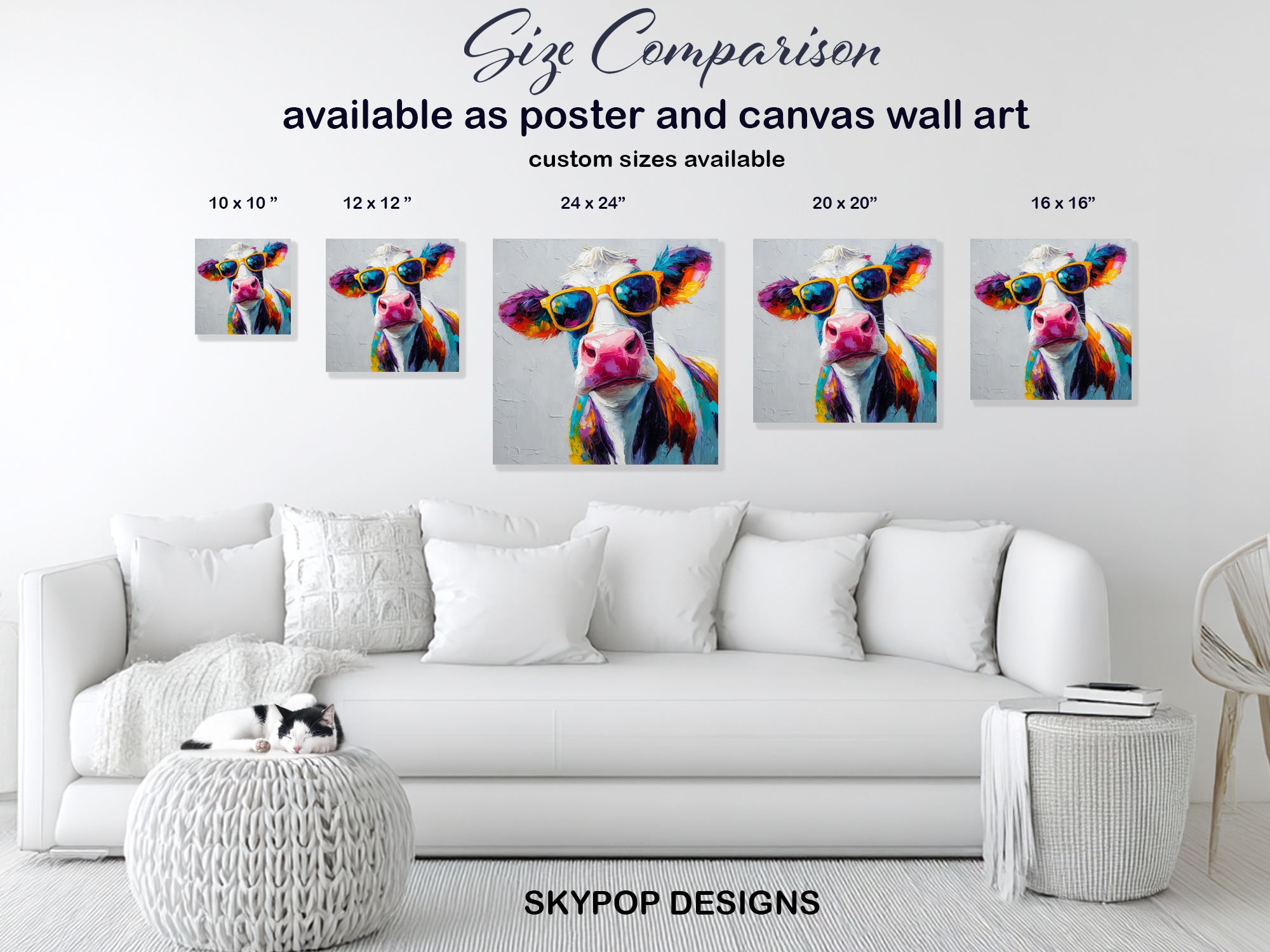 7.jpg Colorful Cow Art