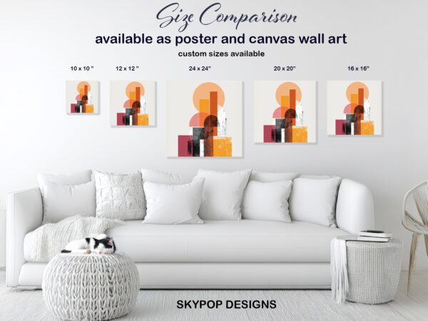 Geometric Sunset Art