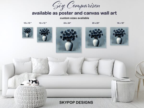 Blue Poppy Vase Art