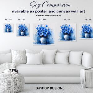 Blue Poppy Bouquet Art