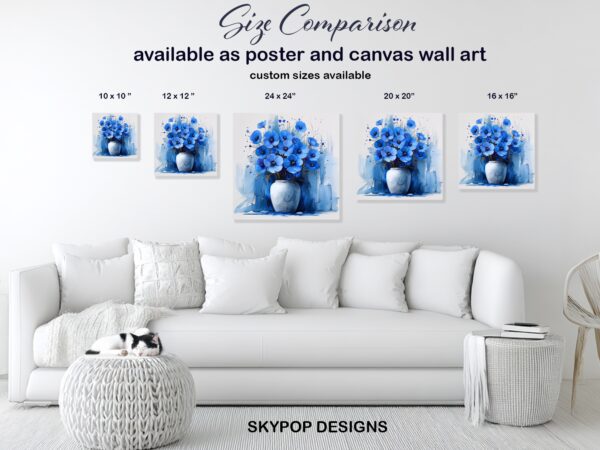 Blue Poppy Bouquet Art