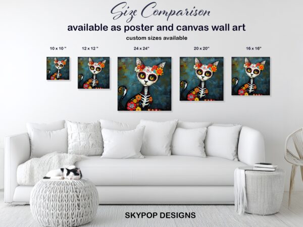 Day of the Dead Cat Art