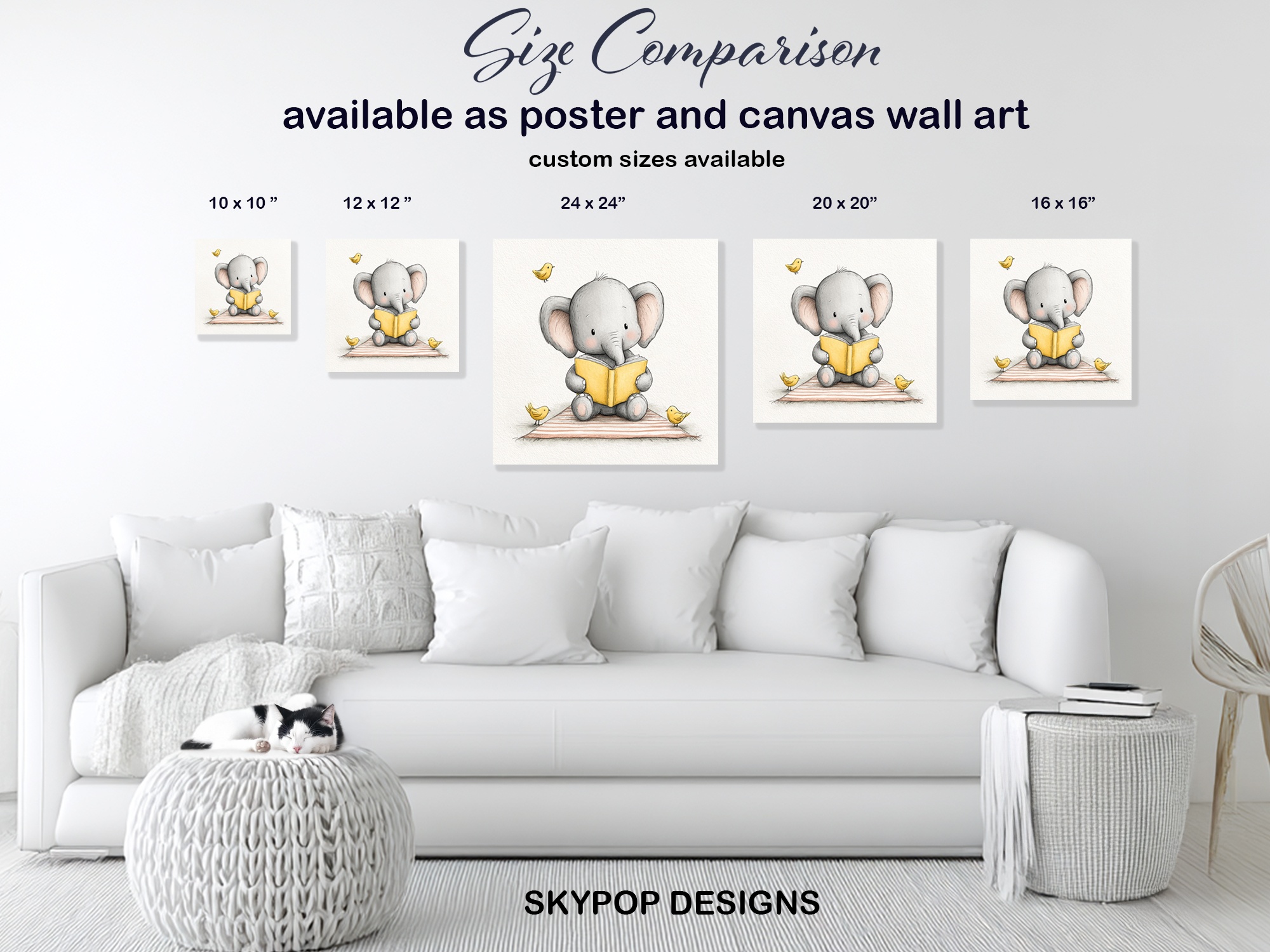 7.jpg Elephant Reading Book Art