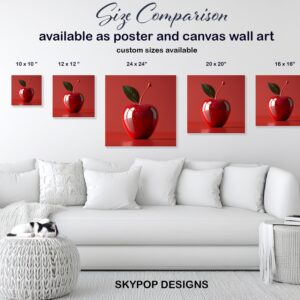 Glossy Red Apple Art